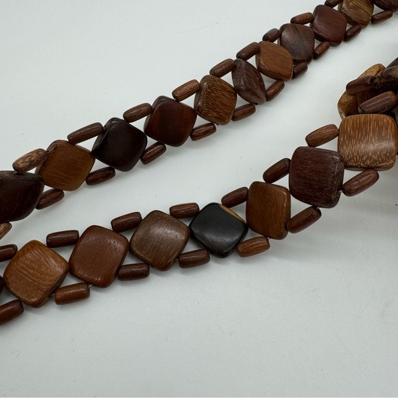 Vintage Wood Abstract Tile Shoulder Bag - Picture 4 of 8